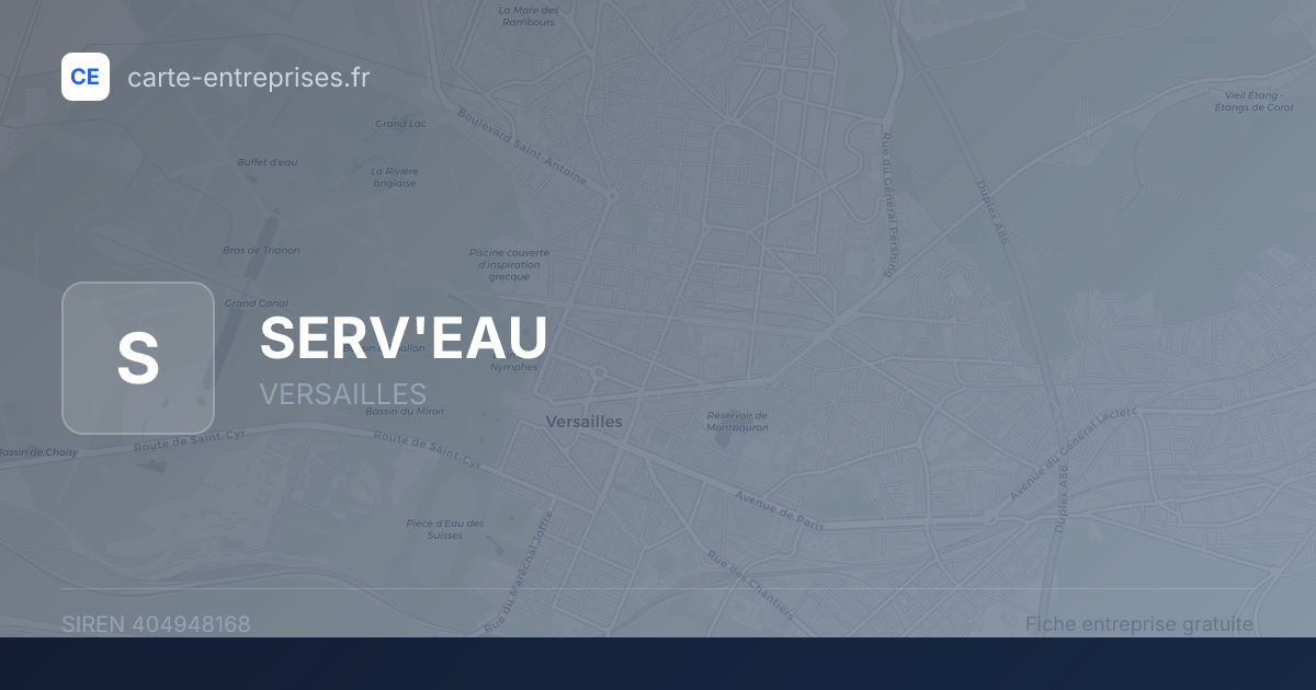 SERV'EAU — 404948168 — fiche entreprise