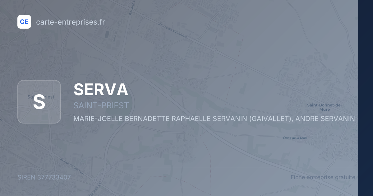 SERVA — 377733407 — fiche entreprise