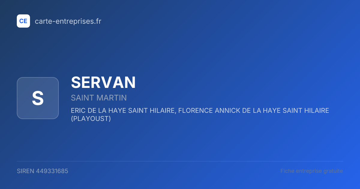 SERVAN — 449331685 — fiche entreprise