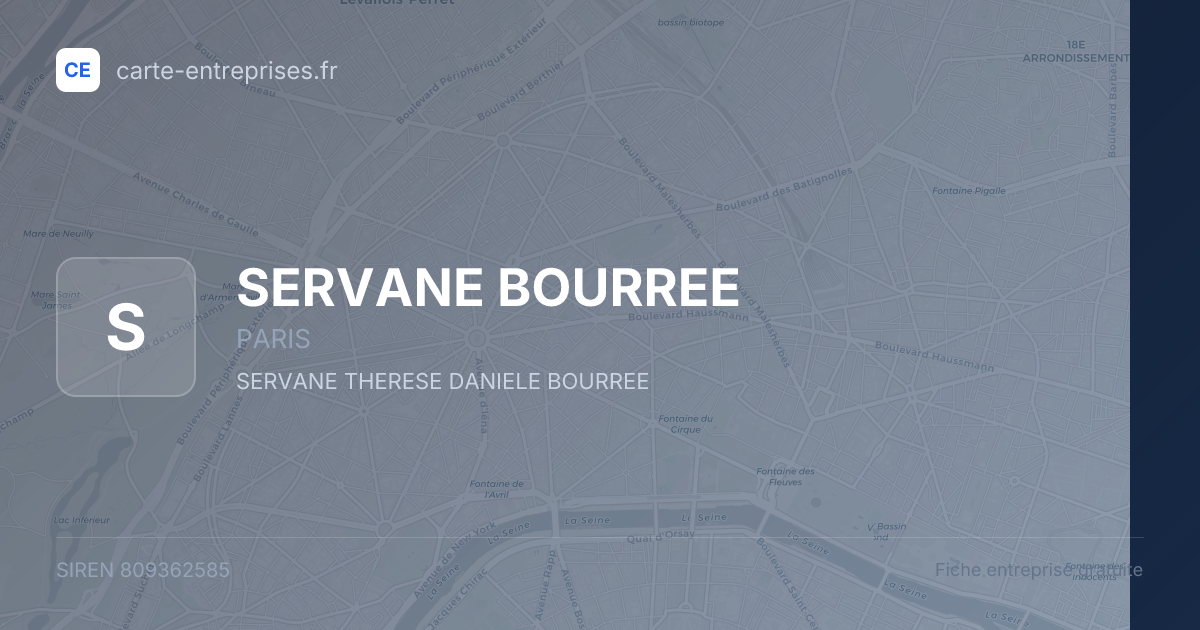 SERVANE BOURREE — 809362585 — fiche entreprise