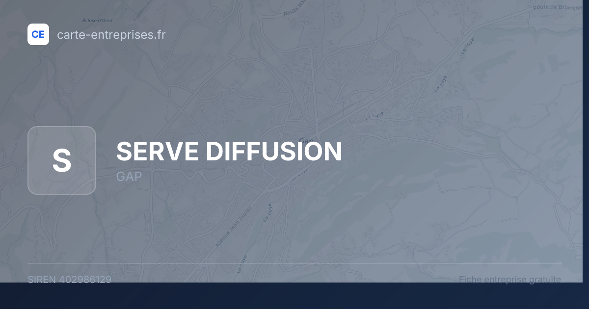 SERVE DIFFUSION — 402986129 — fiche entreprise