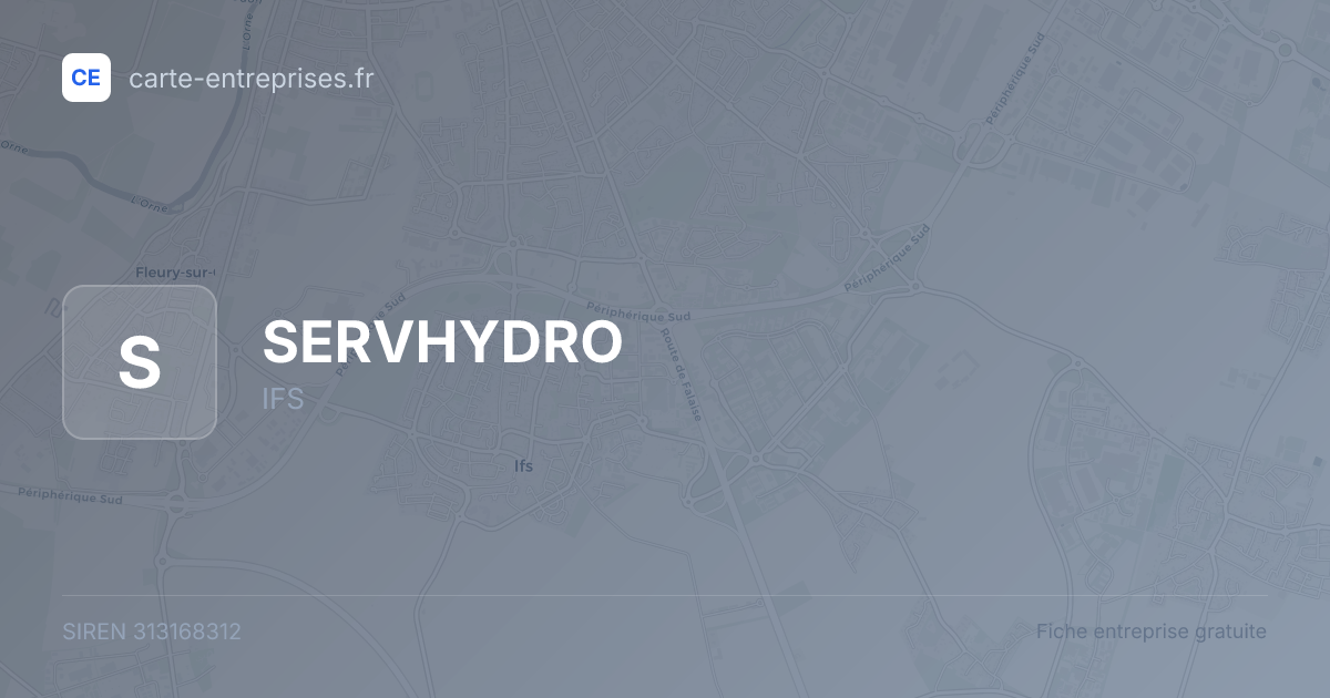 SERVHYDRO — 313168312 — fiche entreprise