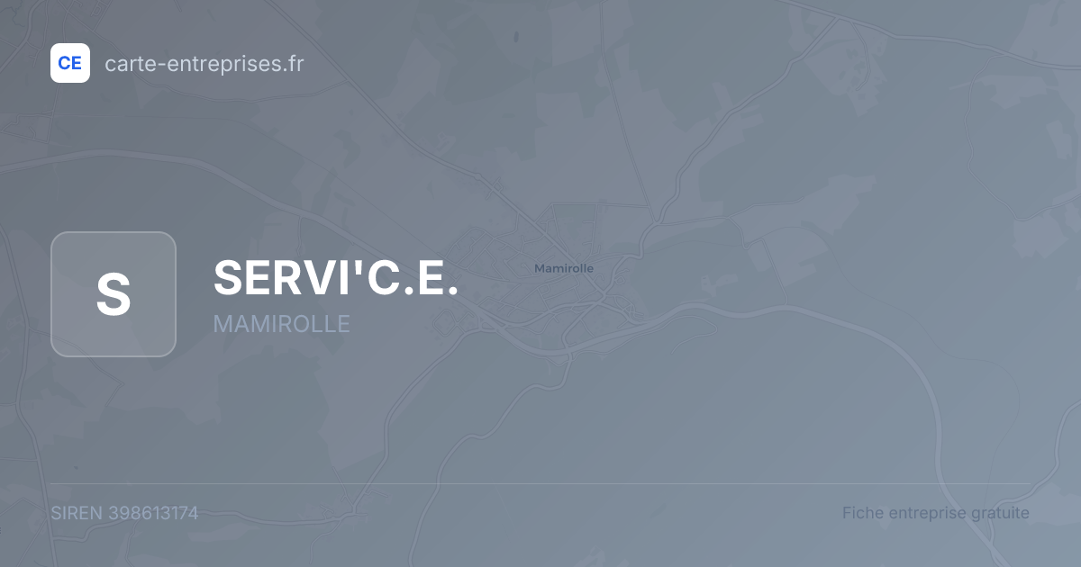 SERVI'C.E. — 398613174 — fiche entreprise
