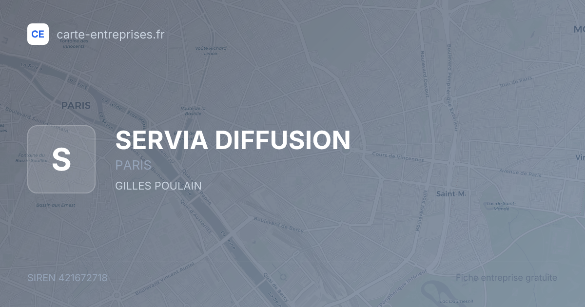SERVIA DIFFUSION — 421672718 — fiche entreprise