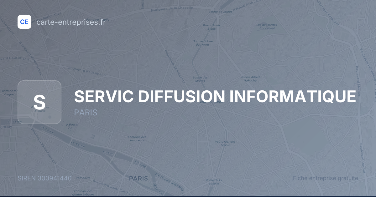 SERVIC DIFFUSION INFORMATIQUE — 300941440 — fiche entreprise