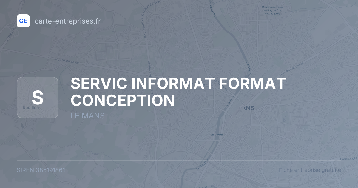 SERVIC INFORMAT FORMAT CONCEPTION — 385191861 — fiche entreprise
