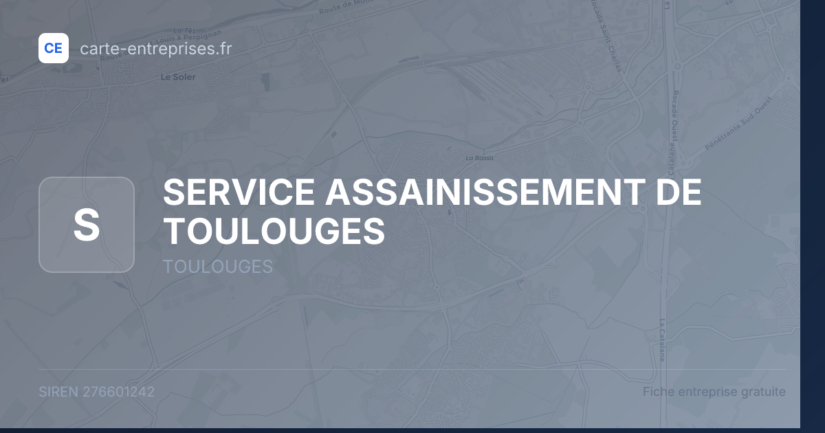 SERVICE ASSAINISSEMENT DE TOULOUGES — 276601242 — fiche entreprise