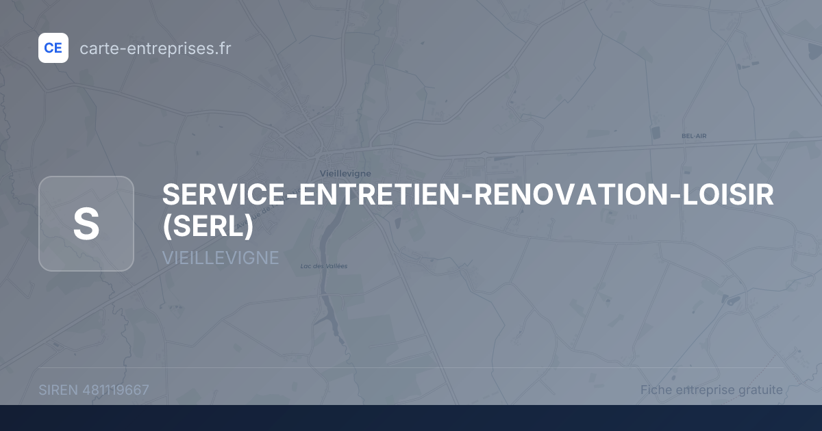 SERVICE-ENTRETIEN-RENOVATION-LOISIR (SERL) — 481119667 — fiche entreprise