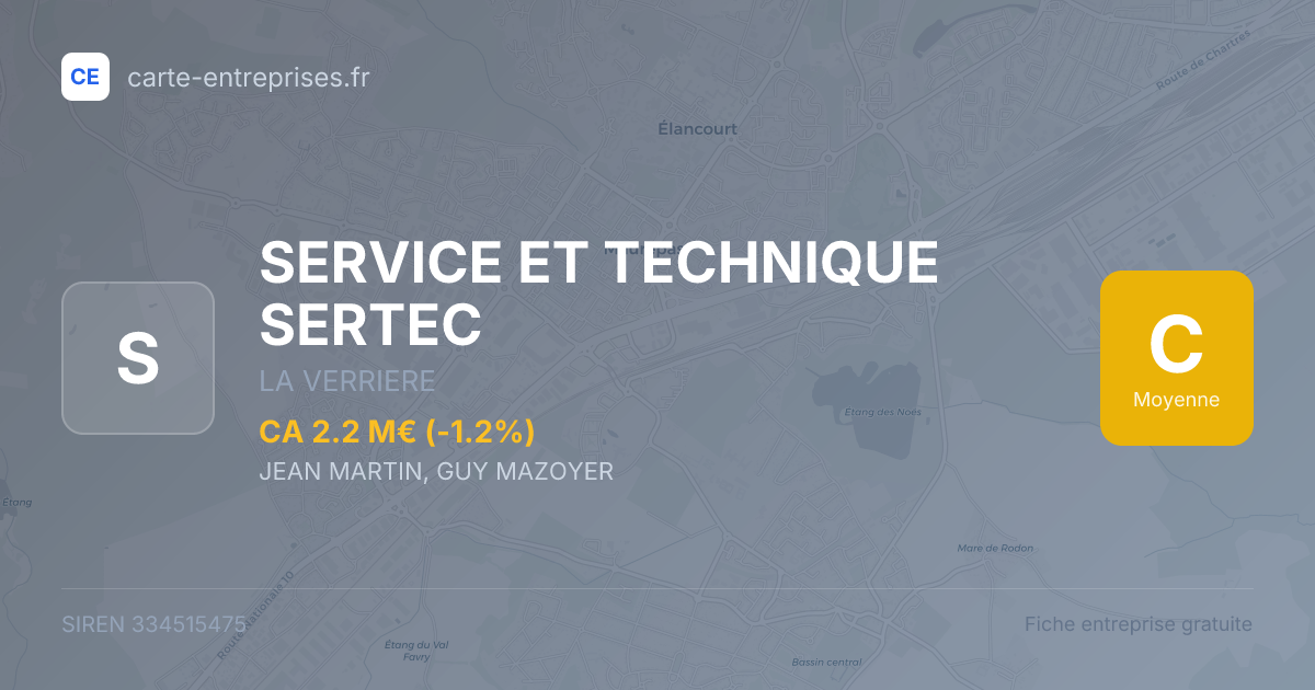 SERVICE ET TECHNIQUE SERTEC — 334515475 — fiche entreprise