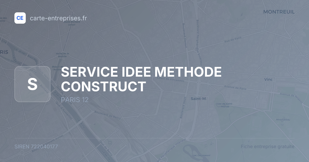 SERVICE IDEE METHODE CONSTRUCT — 722040177 — fiche entreprise