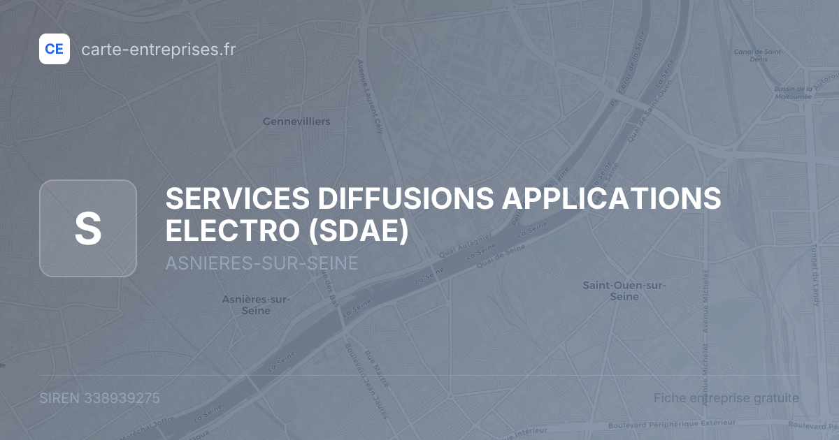 SERVICES DIFFUSIONS APPLICATIONS ELECTRO (SDAE) — 338939275 — fiche entreprise
