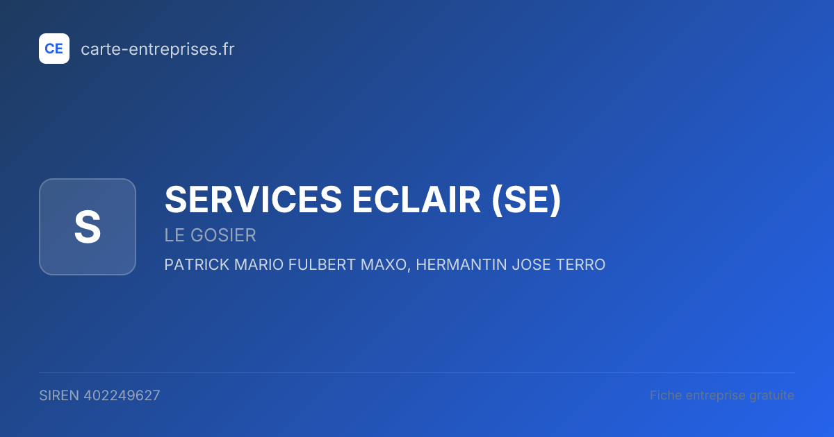 SERVICES ECLAIR (SE) — 402249627 — fiche entreprise
