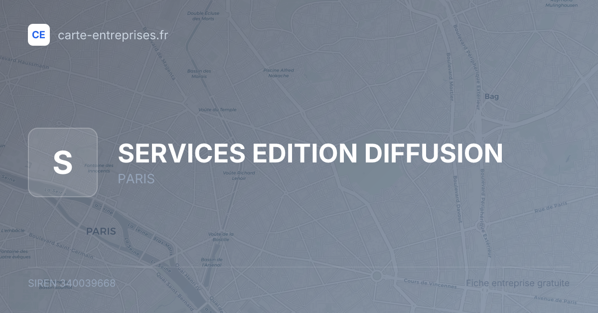 SERVICES EDITION DIFFUSION — 340039668 — fiche entreprise