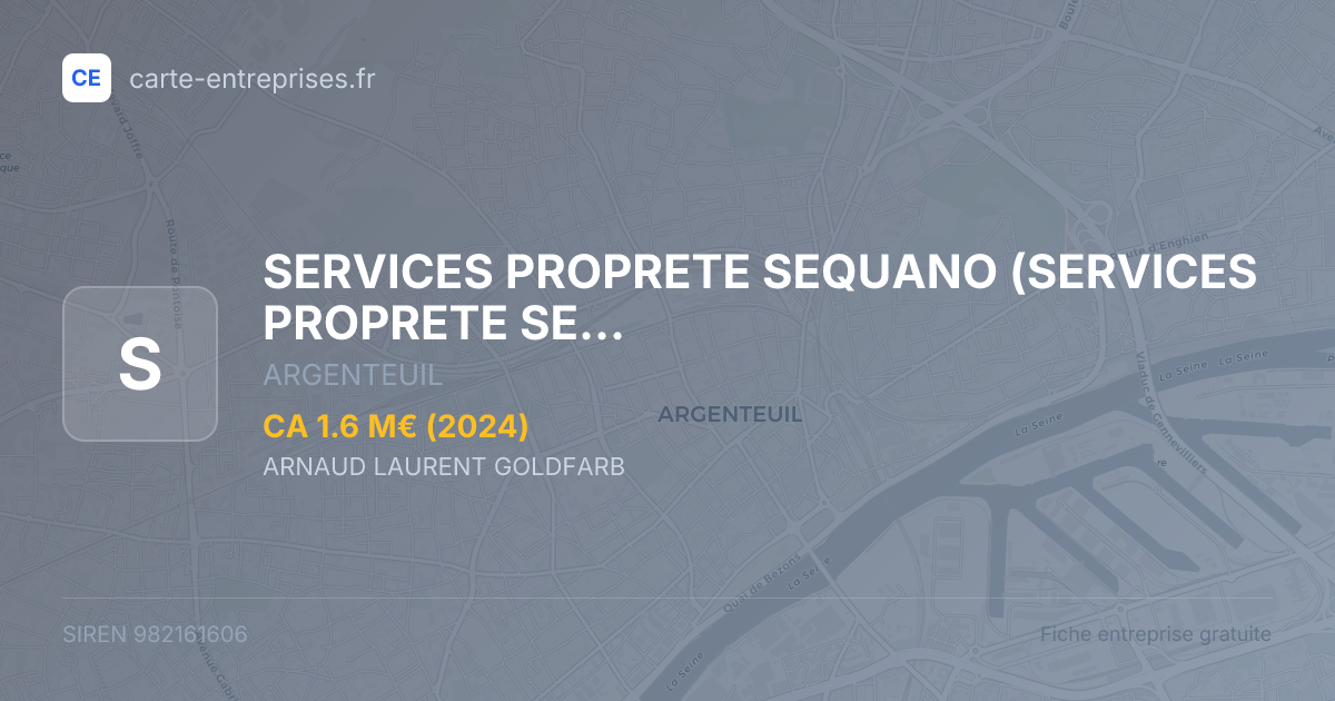 SERVICES PROPRETE SEQUANO — 982161606 — fiche entreprise
