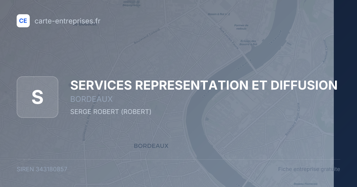 SERVICES REPRESENTATION ET DIFFUSION — 343180857 — fiche entreprise