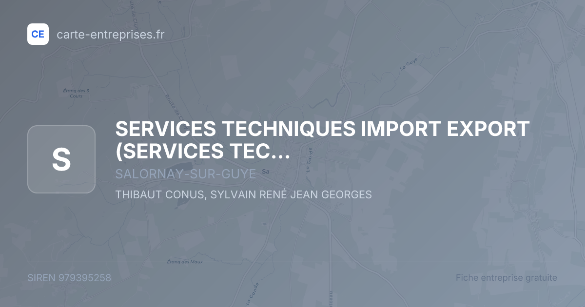 SERVICES TECHNIQUES IMPORT EXPORT — 979395258 — fiche entreprise