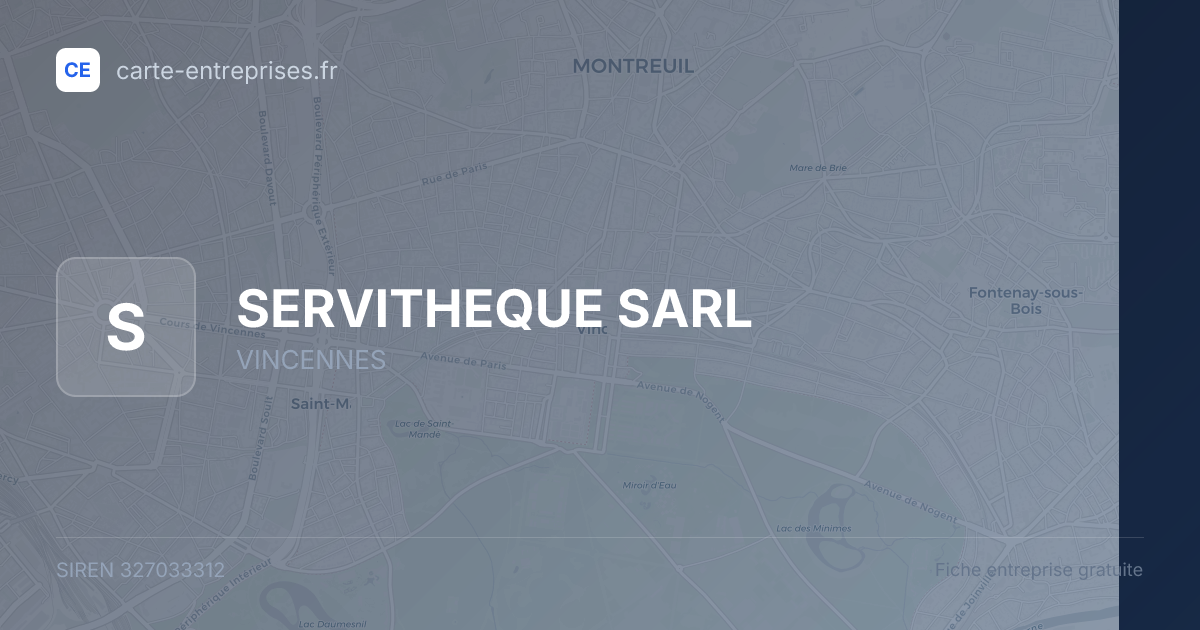 SERVITHEQUE SARL — 327033312 — fiche entreprise