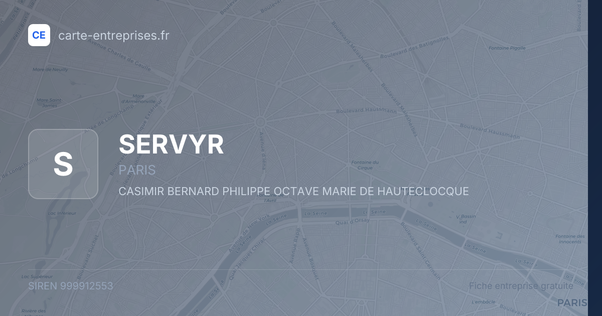 SERVYR — 999912553 — fiche entreprise