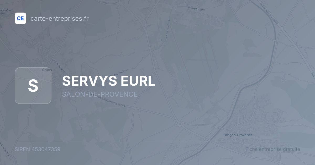 SERVYS EURL — 453047359 — fiche entreprise