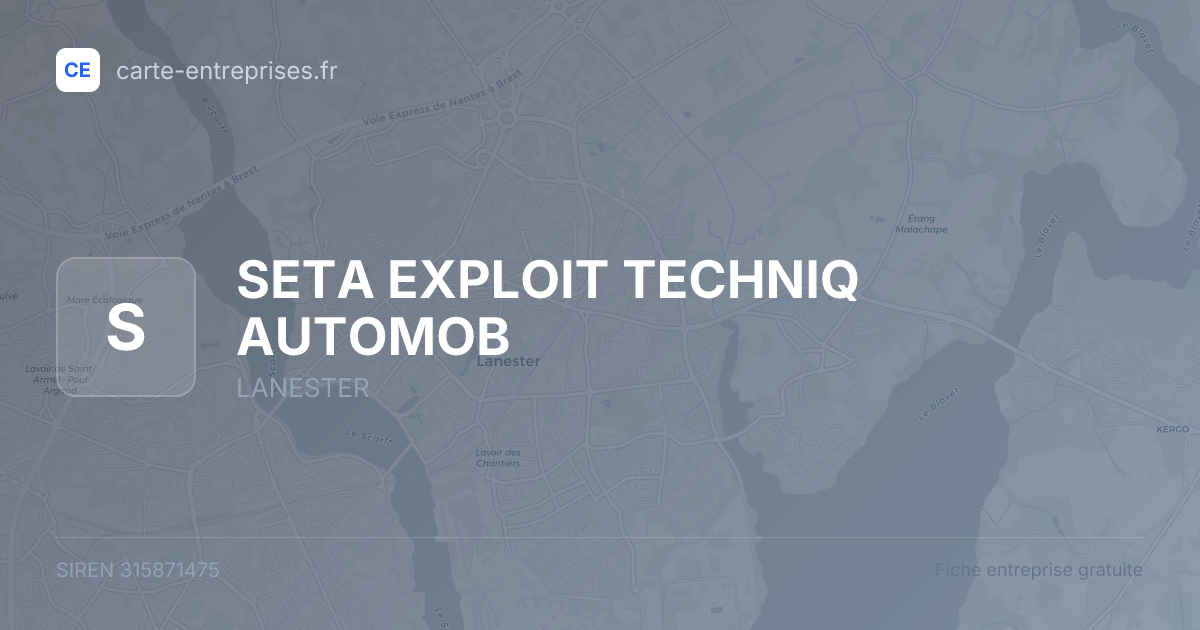 SETA EXPLOIT TECHNIQ AUTOMOB — 315871475 — fiche entreprise