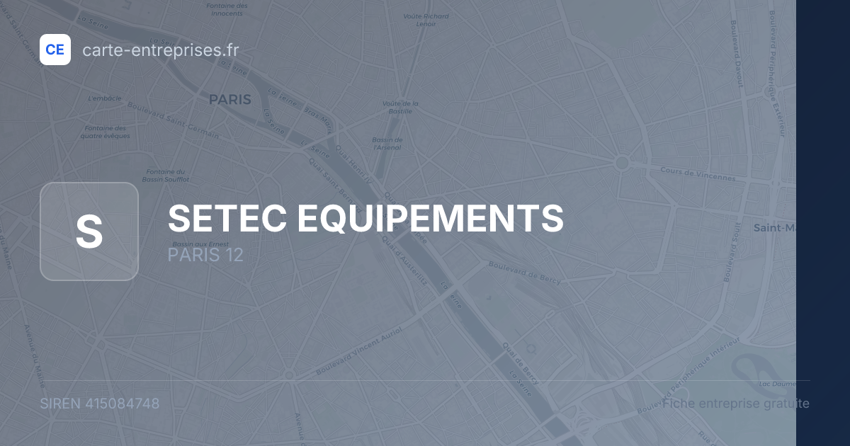 SETEC EQUIPEMENTS — 415084748 — fiche entreprise