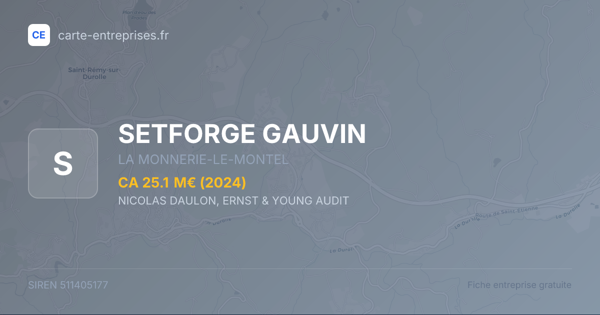 SETFORGE GAUVIN — 511405177 — fiche entreprise