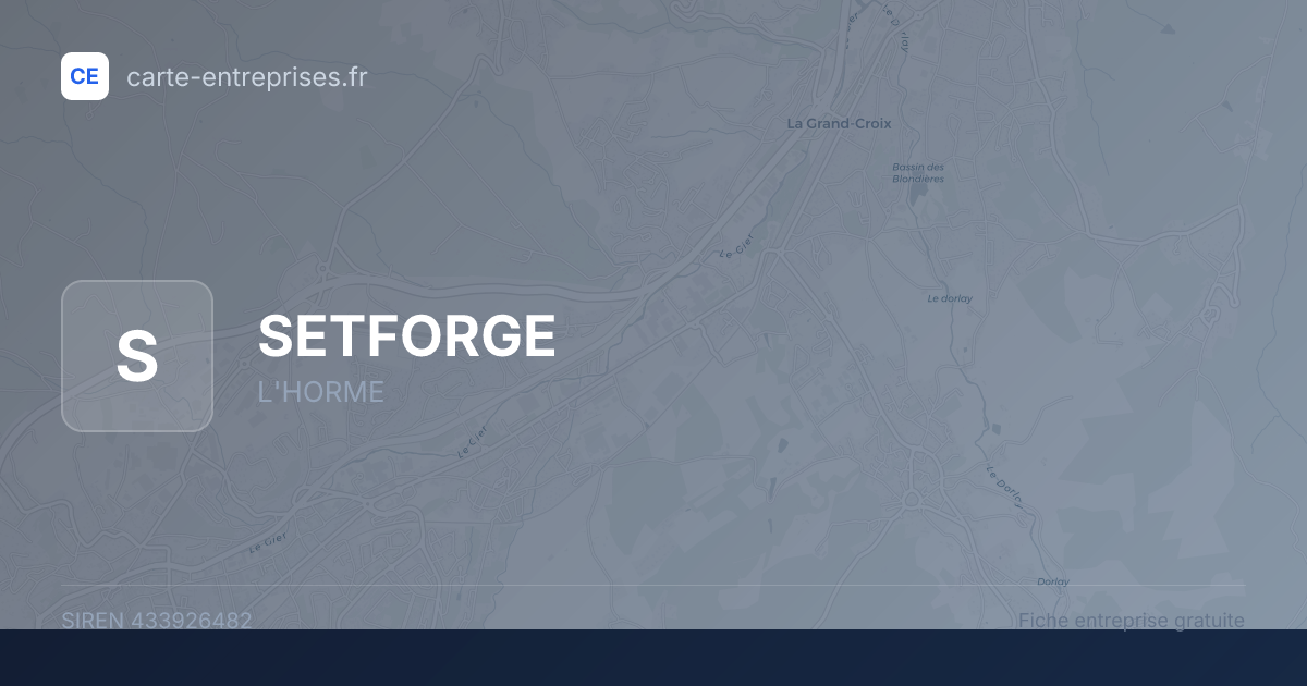 SETFORGE — 433926482 — fiche entreprise