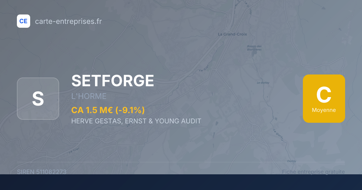 SETFORGE — 511082273 — fiche entreprise