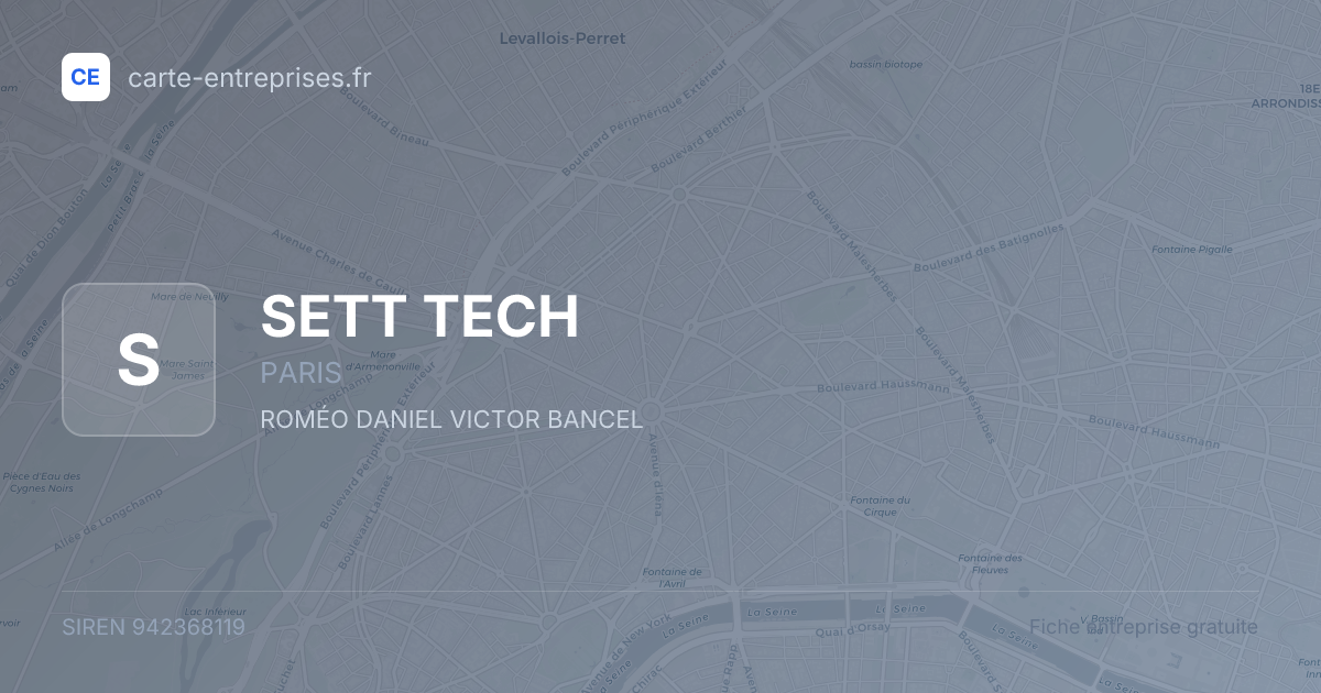 SETT TECH — 942368119 — fiche entreprise