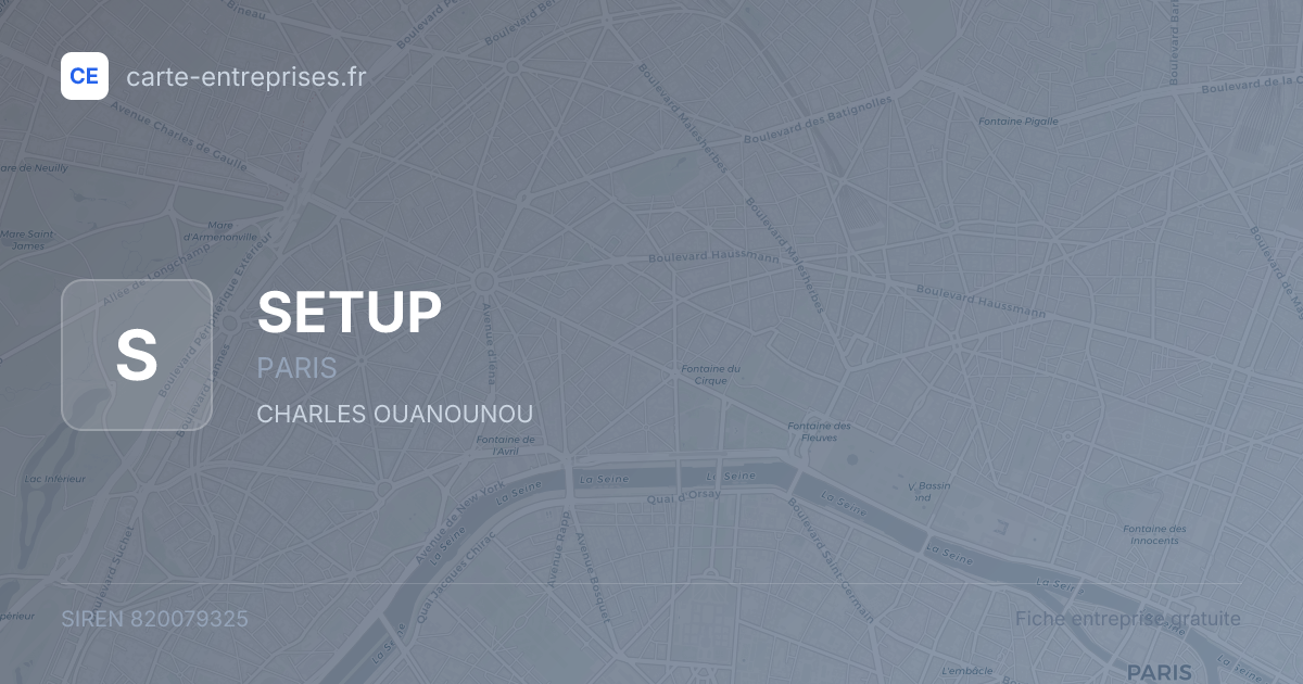 SETUP — 820079325 — fiche entreprise