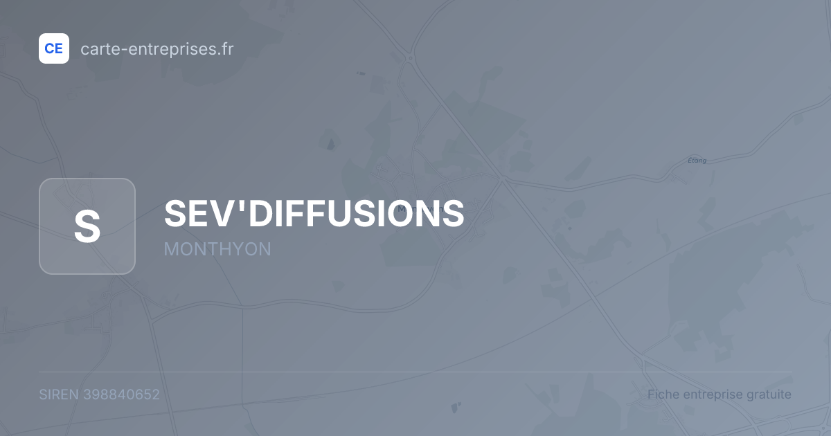 SEV'DIFFUSIONS — 398840652 — fiche entreprise