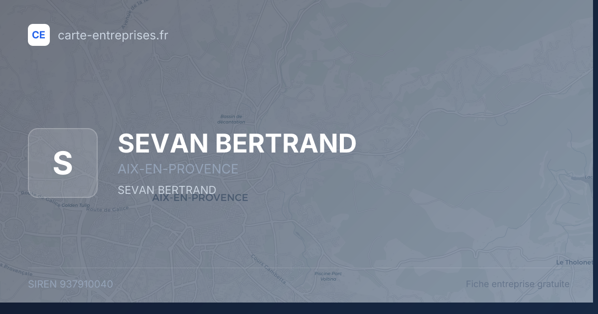 SEVAN BERTRAND — 937910040 — fiche entreprise
