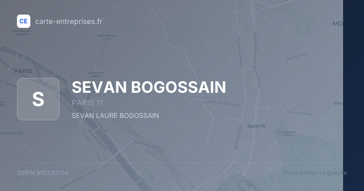 SEVAN BOGOSSAIN — 915330724 — fiche entreprise