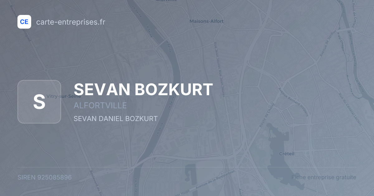 SEVAN BOZKURT — 925085896 — fiche entreprise
