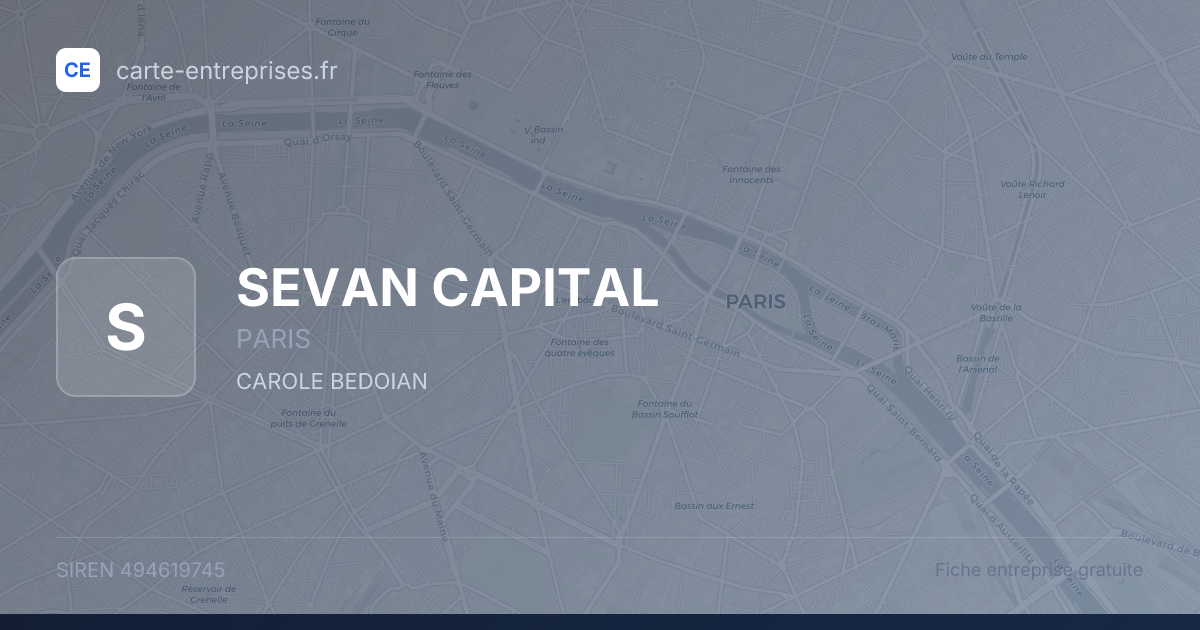 SEVAN CAPITAL — 494619745 — fiche entreprise