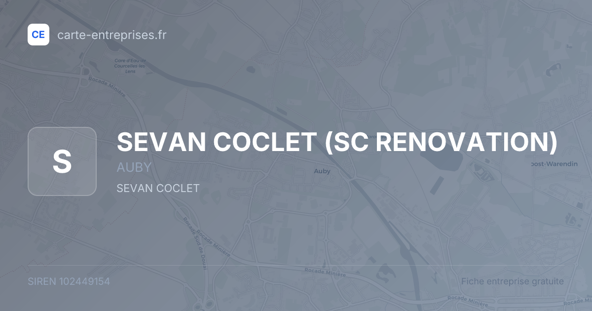 SEVAN COCLET (SC RENOVATION) — 102449154 — fiche entreprise