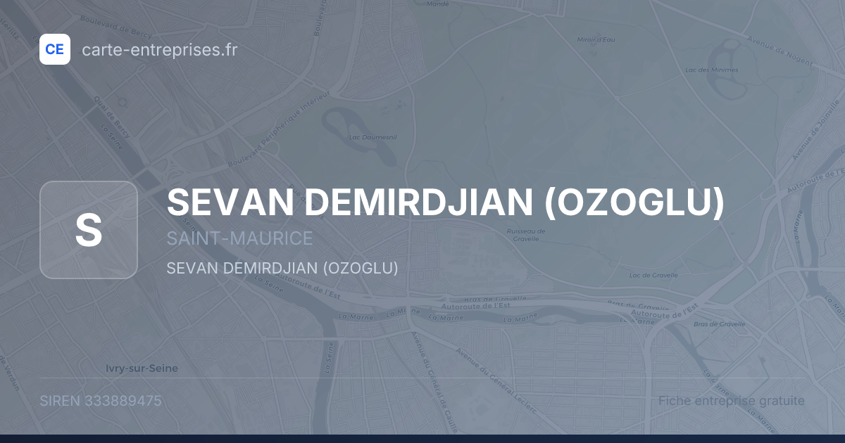 SEVAN DEMIRDJIAN (OZOGLU) — 333889475 — fiche entreprise