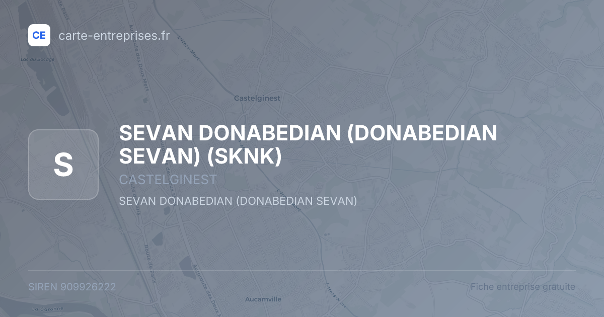 SEVAN DONABEDIAN (DONABEDIAN SEVAN) (SKNK) — 909926222 — fiche entreprise
