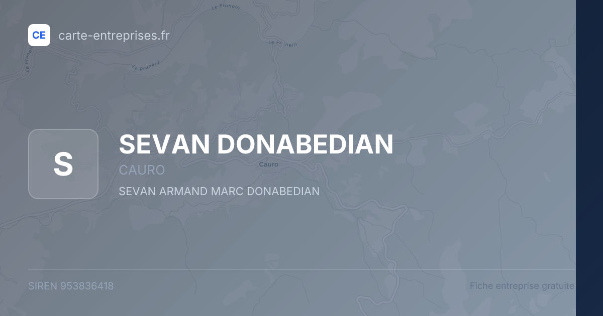 SEVAN DONABEDIAN — 953836418 — fiche entreprise
