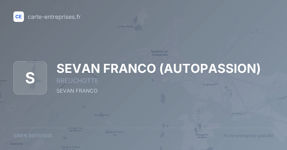 SEVAN FRANCO (AUTOPASSION) — 891151045 — fiche entreprise