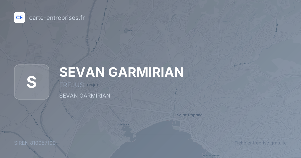 SEVAN GARMIRIAN — 810057109 — fiche entreprise