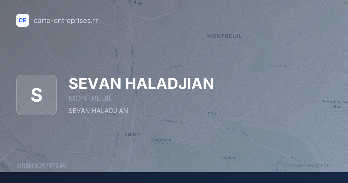 SEVAN HALADJIAN — 839787546 — fiche entreprise