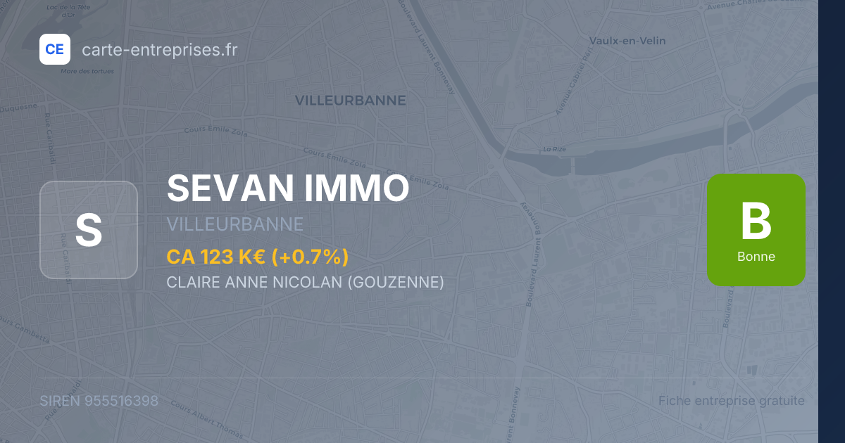 SEVAN IMMO — 955516398 — fiche entreprise