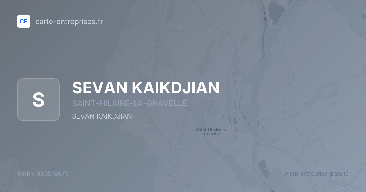 SEVAN KAIKDJIAN — 989516679 — fiche entreprise