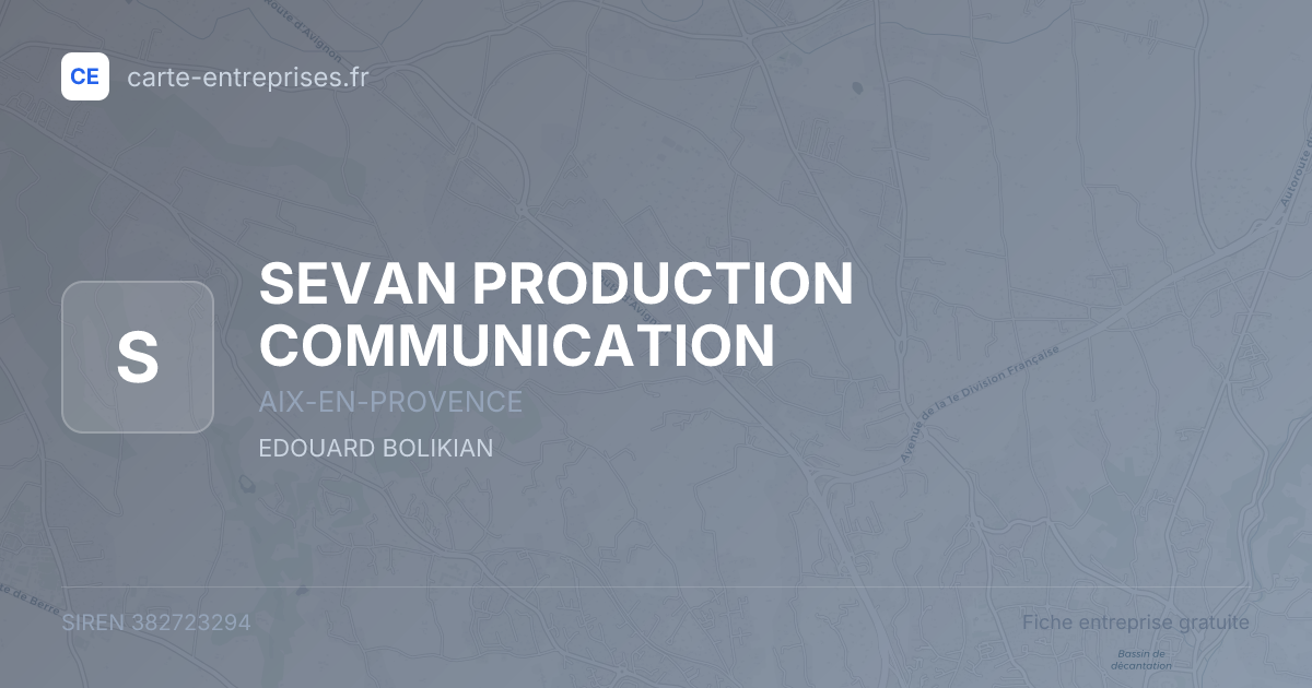 SEVAN PRODUCTION COMMUNICATION — 382723294 — fiche entreprise