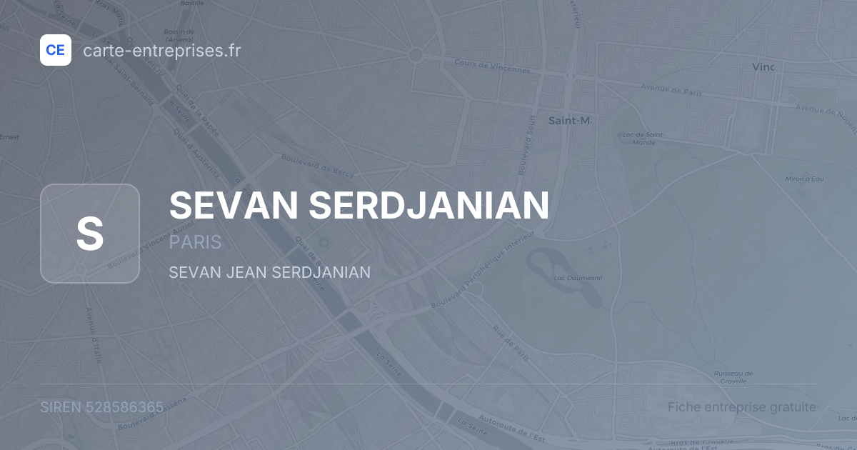 SEVAN SERDJANIAN — 528586365 — fiche entreprise