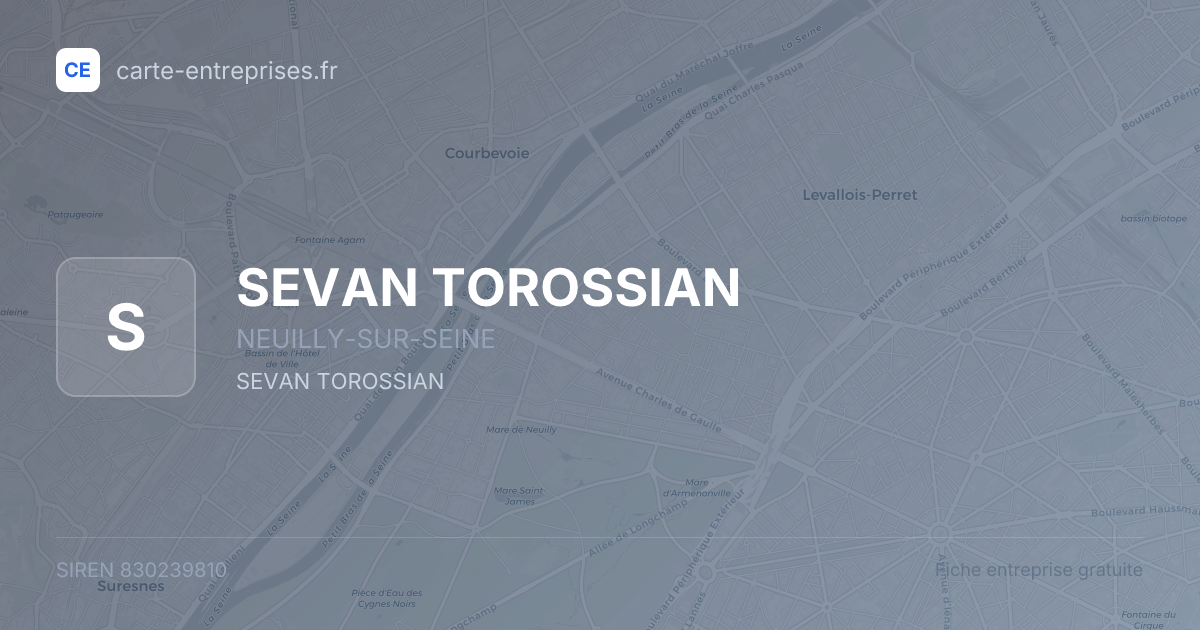 SEVAN TOROSSIAN — 830239810 — fiche entreprise