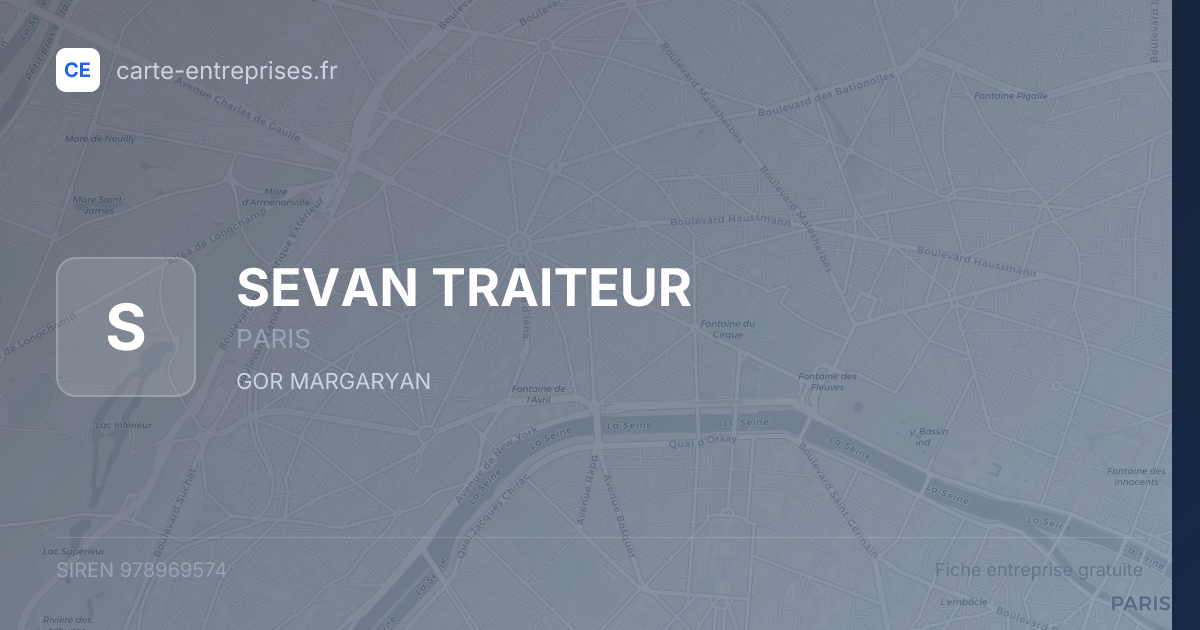 SEVAN TRAITEUR — 978969574 — fiche entreprise