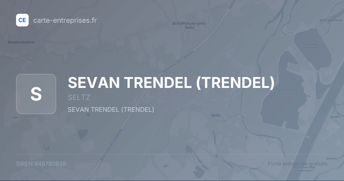 SEVAN TRENDEL (TRENDEL) — 948780838 — fiche entreprise