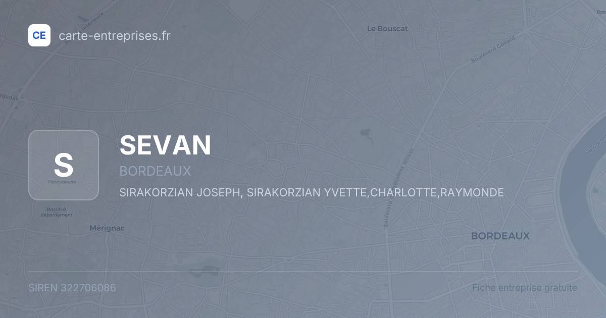 SEVAN — 322706086 — fiche entreprise